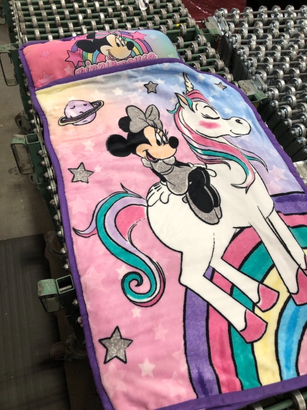 Photo 2 of Disney Minnie Mouse Super Soft Toddler Quilted Nap Mat with Built in Pillow, 26"" x46, Multicolor (New - Minnie Mouse)
