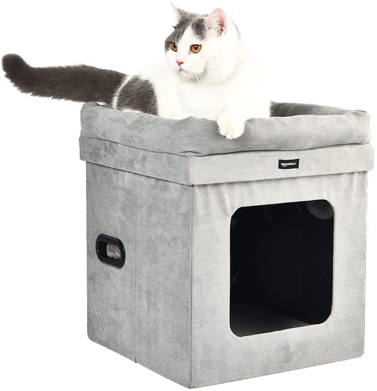 Photo 1 of Amazon Basics Collapsible Cat House with Bed
