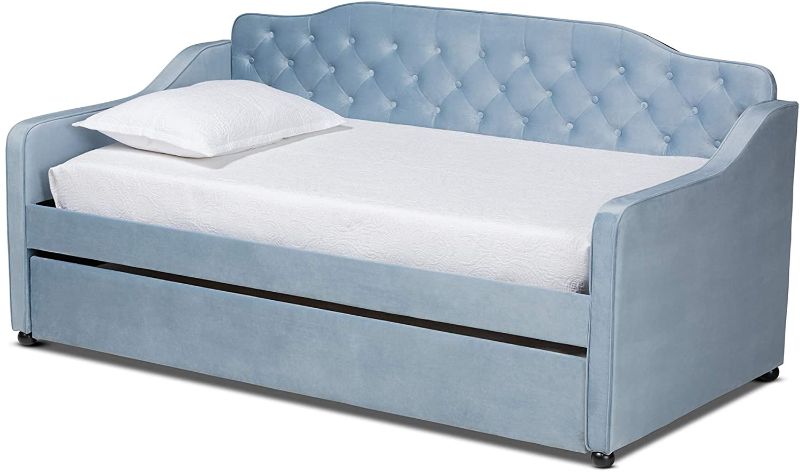 Photo 1 of ***BOX 1 OF 2*** Baxton Studio Daybeds, Twin, Light Blue
