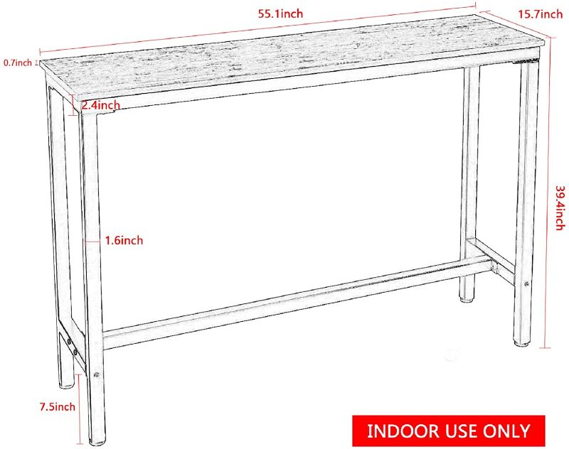 Photo 1 of Mr IRONSTONE 39.4” Bar Table VintagePub Dining Height Table Bistro Table (Indoor USE ONLY)
