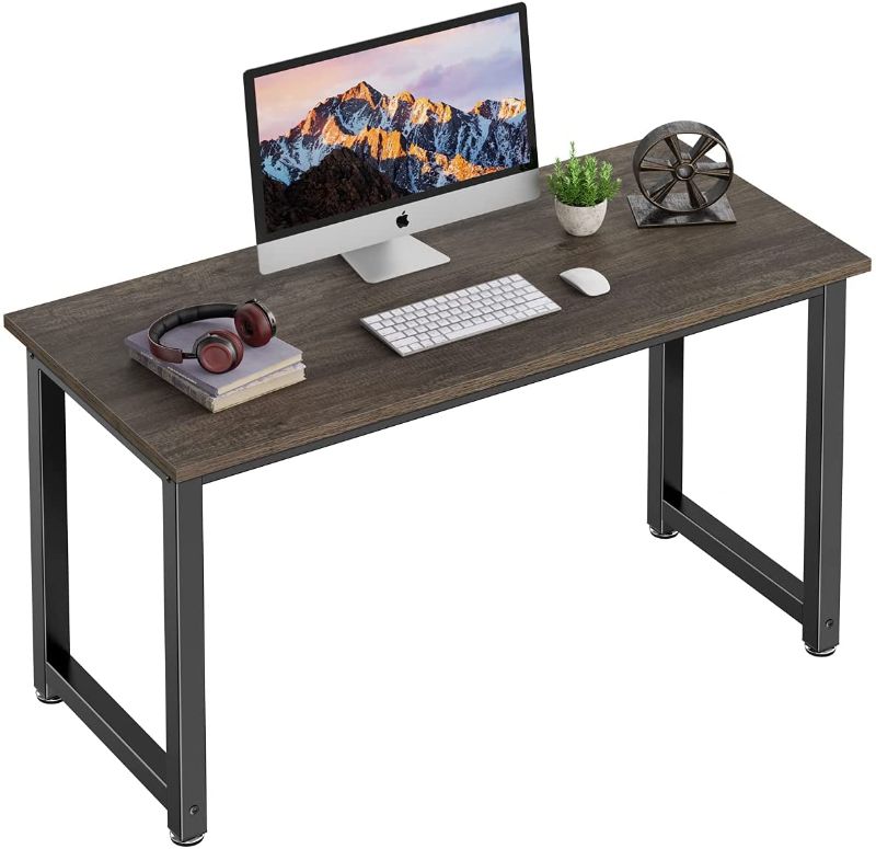 Photo 1 of Small Computer Desk Table for Home Office - Simple Modern Desk for Student Study Work Writing PC Bedroom 47-inch Rustic Grey
