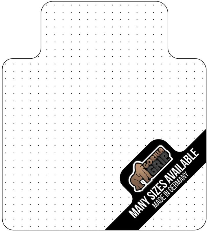 Photo 1 of Gorilla Grip Polycarbonate Studded Chair Mat for Carpeted Floor, Protects Floors, Won't Crack, Easy Glide, Heavy Duty, 48x36 Transparent Mats for Desk Chairs, Office and Home, with Lip, Clear
