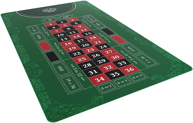 Photo 1 of Bullets Playing Cards - Roulette Layout - Table Top Mat 60" x 35" - Deluxe Playing mat for Casino Night
