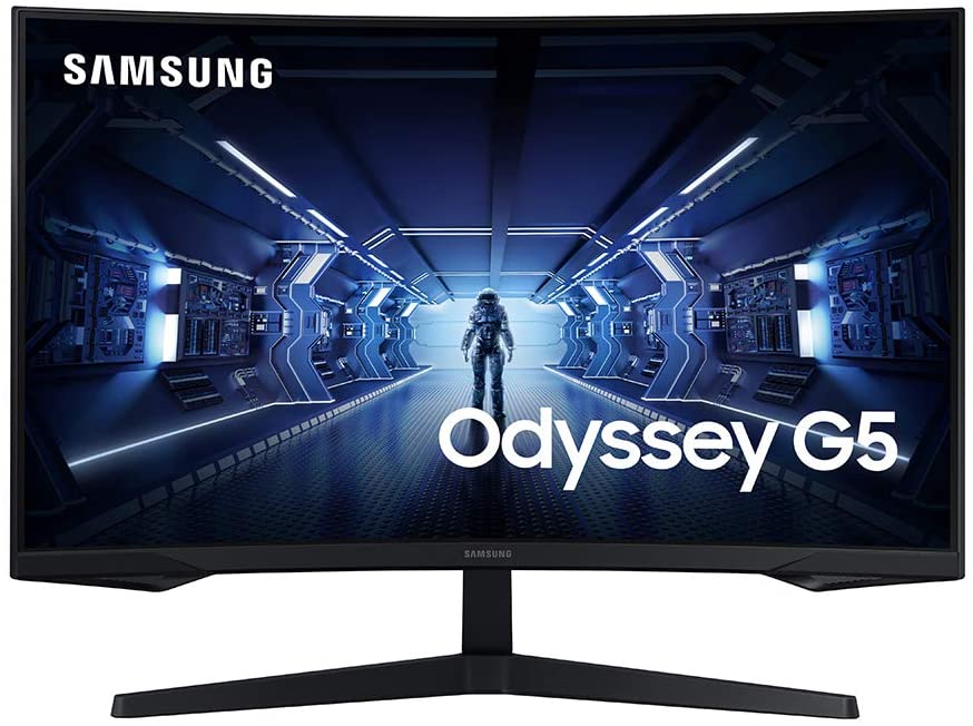 Photo 1 of SAMSUNG Odyssey G5 Series 32-Inch WQHD (2560x1440) Gaming Monitor, 144Hz, Curved, 1ms, HDMI, Display Port, FreeSync Premium (LC32G55TQWNXZA)