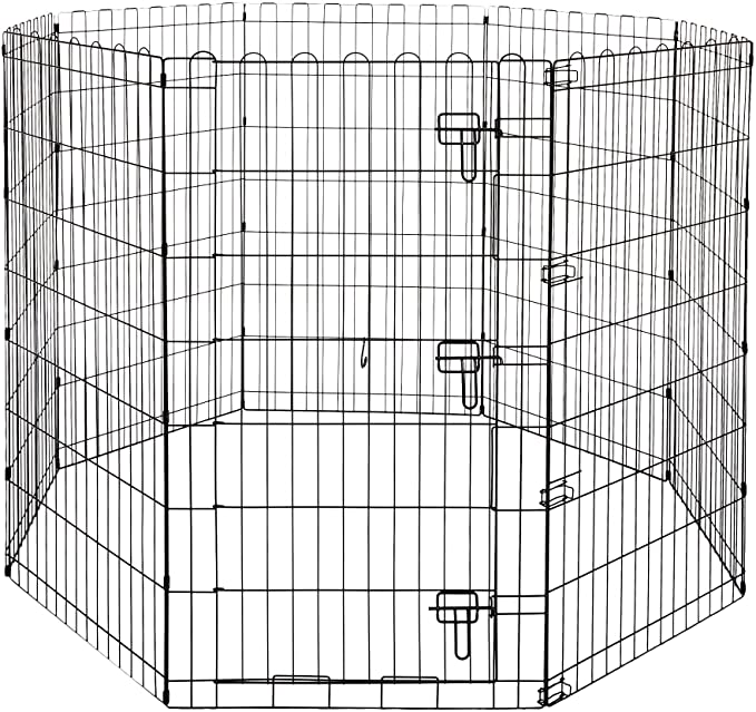 Photo 1 of Amazon Basics Foldable Metal Pet Exercise and Playpen, XS to L Sizes
