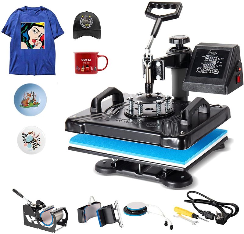 Photo 1 of 
Heat Press Machine, 5 in 1 Heat Press Mug Press 12 x 15 Inch Digital Mulitifunctional Sublimation Machine for T-Shirt Mug Hat Plate Transfer
