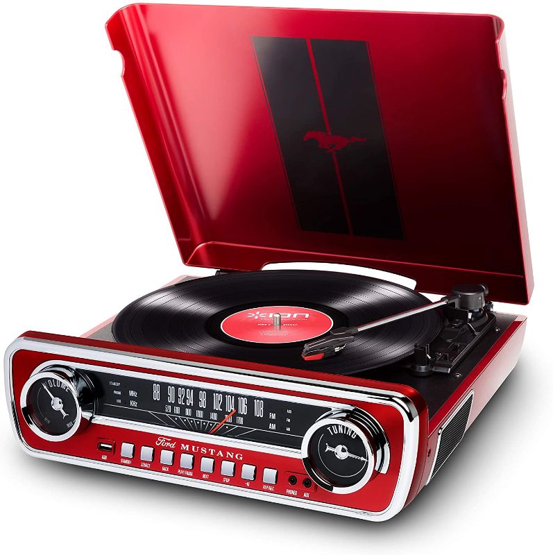 Photo 1 of ION Audio-Ford LP-4-in-1 Classic Car Styled Music Center, Red (Mustang LP)