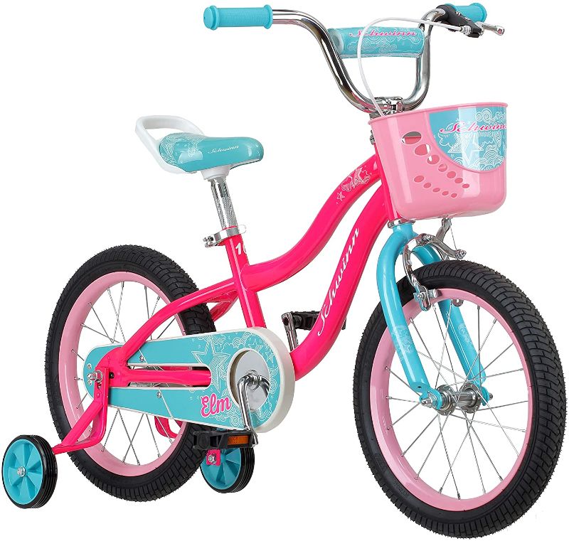 Photo 1 of 
Schwinn Elm Girls Bike for Toddlers and Kids,  16,  inch wheels for Ages 2 Years and Up, Pink, Purple or Teal, Balance or Training Wheels,...
Color:Pink
Style:16-inch Wheels