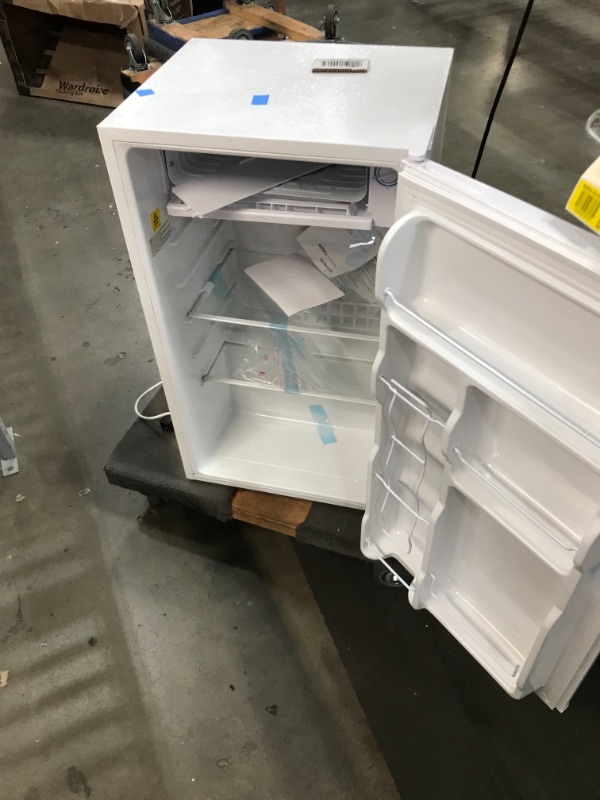 Photo 2 of NOT FUNCTIONAL ONLY FREEZER GETS COLD 
FRIGIDAIRE EFR331-WHITE 3.2 Cu ft Eraser Board Mini Compact Dorm Fridge (White)