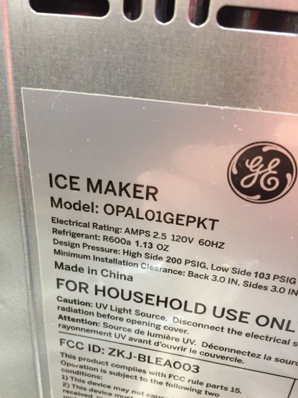 Photo 8 of GE Profile Opal | Countertop Nugget Ice Maker with Side Tank | Portable Ice Machine with Bluetooth Connectivity