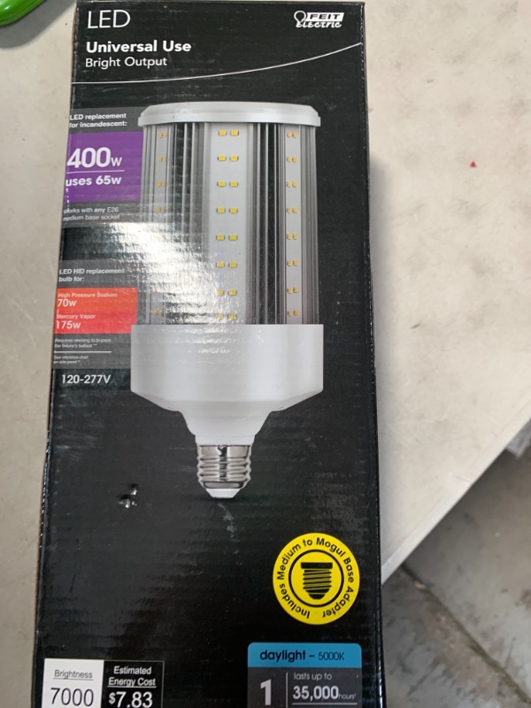 Photo 1 of 400-Watt Equivalent Corn Cob E26 Base with E39 Mogul Adapter High Lumen Daylight (5000K) HID Utility LED Light Bulb
