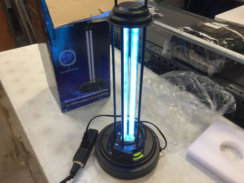Photo 3 of UV Light Sanitizer, UVC Disinfection Lamp, Remote Control Germicidal Lamp Steriliser Light Ultraviolet Ozone Disinfection 38W Sterilization for Home Kills