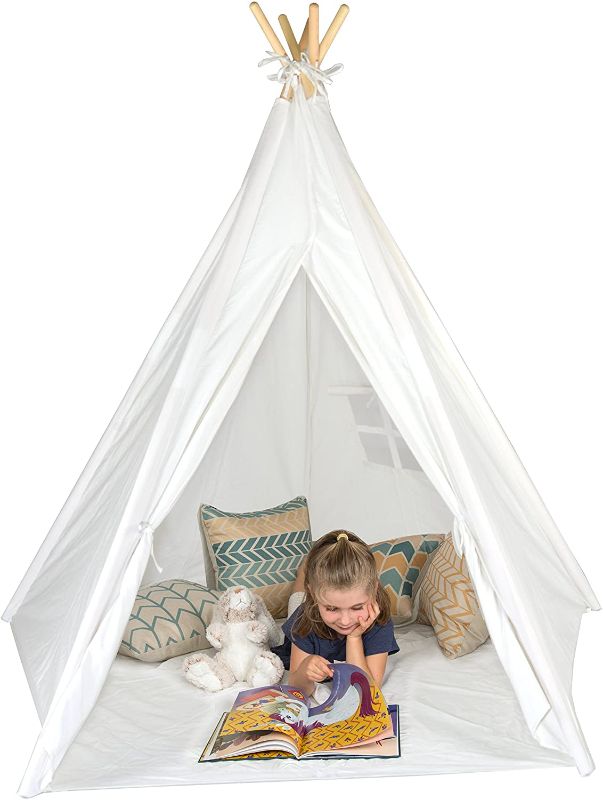 Photo 1 of 6' Giant Teepee Play House of Pine Wood with Carry Case by Trademark Innovations