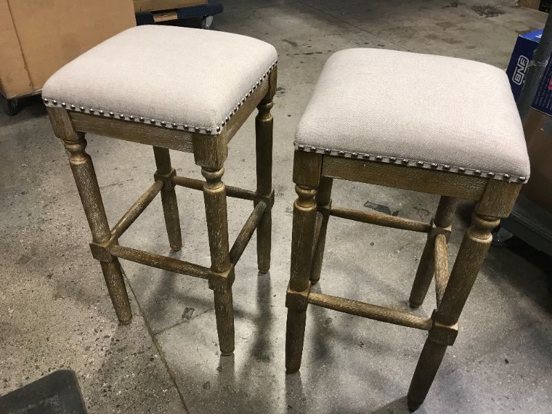 Photo 1 of 28 in tall Ball & Cast Kitchen Counter Pub-Height Barstool 30 Inch Seat Height Taupe Set of 2
