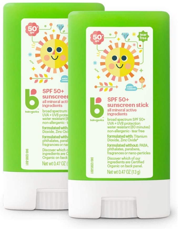 Photo 1 of Babyganics SPF 50 Travel Size Baby Sunscreen Stick UVA UVB Protection | Water Resistant |Non Allergenic, 2 Pack