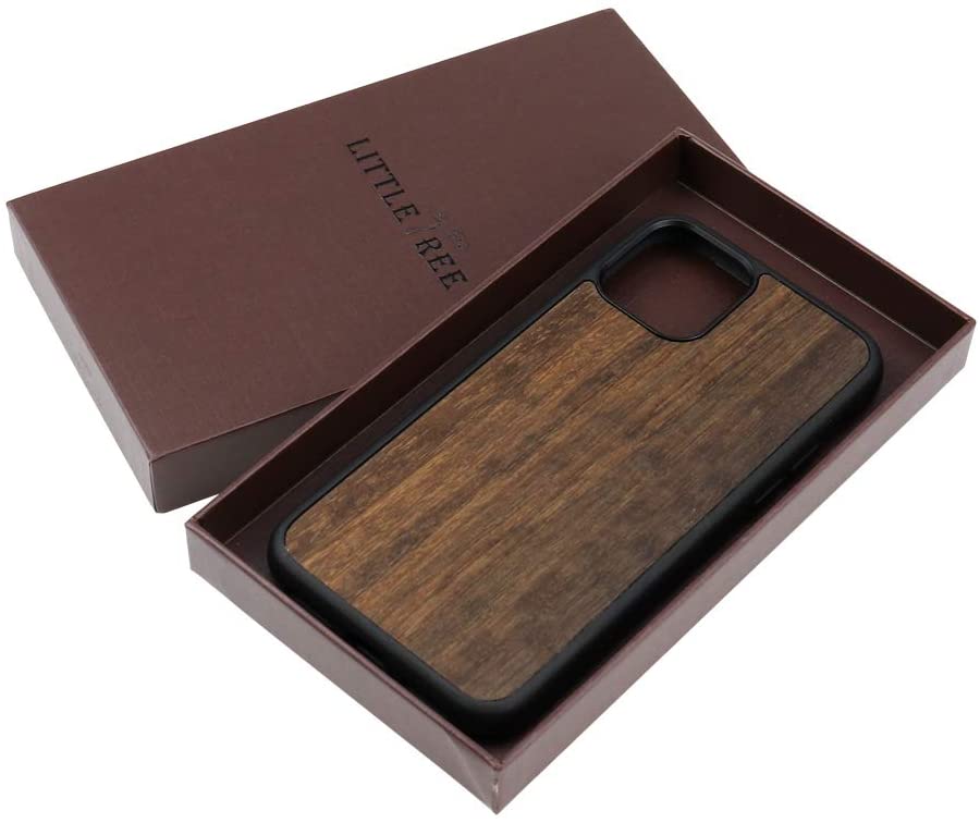 Photo 1 of LITTLETREE - 6.1" Eucalyptus Wood Protective Case Compatible with iPhone 12/12 Pro (2020) - Real Natural Walnut Wood & Soft TPU Silicone - Hybrid Slim Case