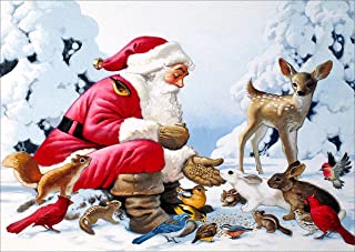 Photo 1 of DIY 5D Fashion Diamond Painting Santa and The Animals Home Decoration Living Room Decorative Painting Manual 11.8X15.7 in