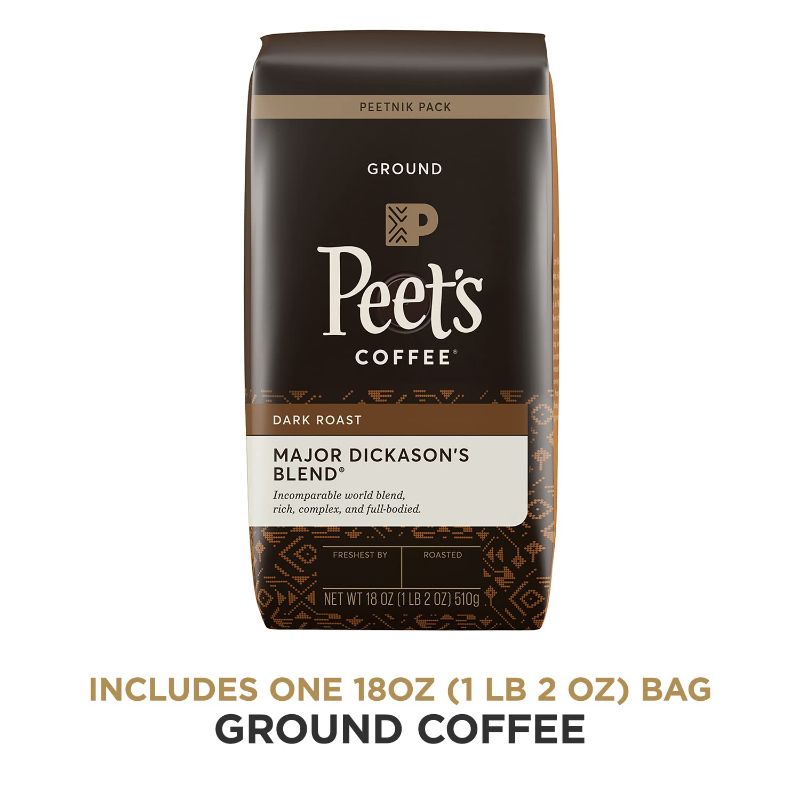 Photo 1 of 2Pack--Peet's Coffee, Major Dickason's Blend - Dark Roast Ground Coffee - 18 Ounce Bag  exp date 08-2021