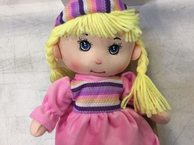 Photo 1 of Small Plush Baby Doll with Yellow Pigtails, 14'' Sweetheart Cozy Cuddle Soft Baby Doll for Kids,