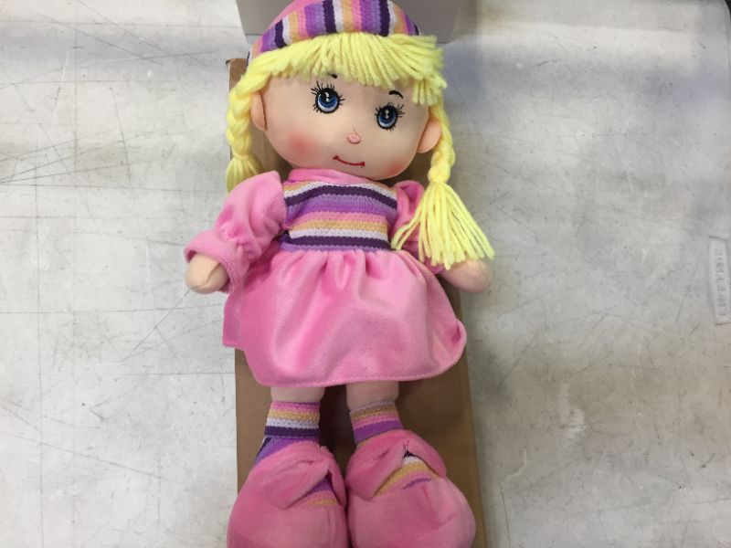 Photo 1 of Small Plush Baby Doll with Yellow Pigtails, 14'' Sweetheart Cozy Cuddle Soft Baby Doll for Kids,