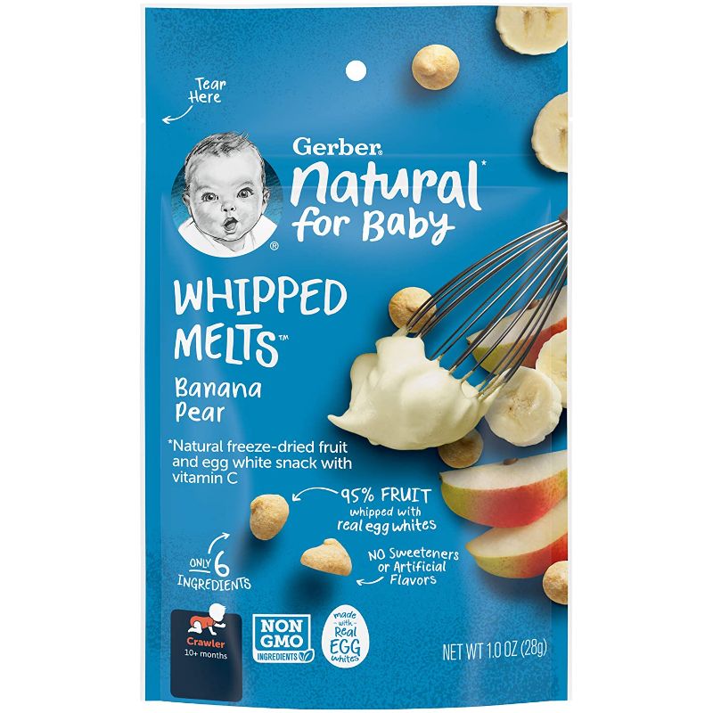 Photo 1 of Gerber Natural For Baby Whipped Melts Banana Pear 7pack-1oz   01-2022