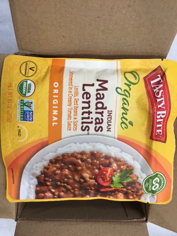 Photo 4 of 6pack 10oz Tasty Bite Organic Indian Madra Lentils (Lentils, Red Beans & Spices Simmered in a Creamy Tomato Sauce) Original exp date 03-2022