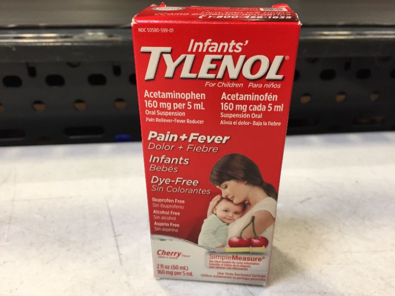 Photo 3 of Infant's Tylenol Pain + Fever Dye-Free 2floz Cherry Flavor  exp date 06-2022