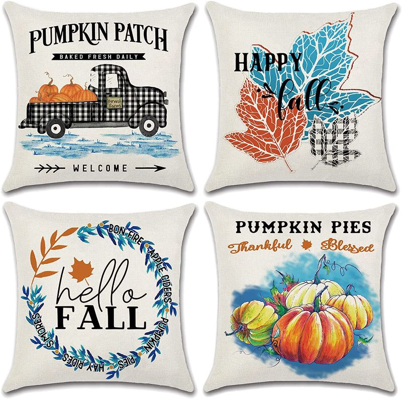 Photo 1 of 2 Pack Fall Pillow Covers 18x18 set of 8 in total 