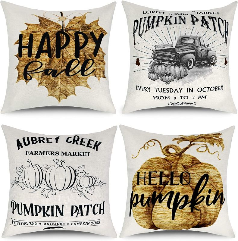 Photo 1 of 2 PACK Thanksgiving Pillow Covers 18x18 Set of 8 in total 