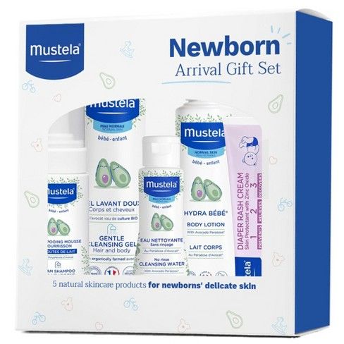 Photo 1 of Mustela Newborn Arrival Gift Set, Baby Bath & Skin Care with Natural Avocado 