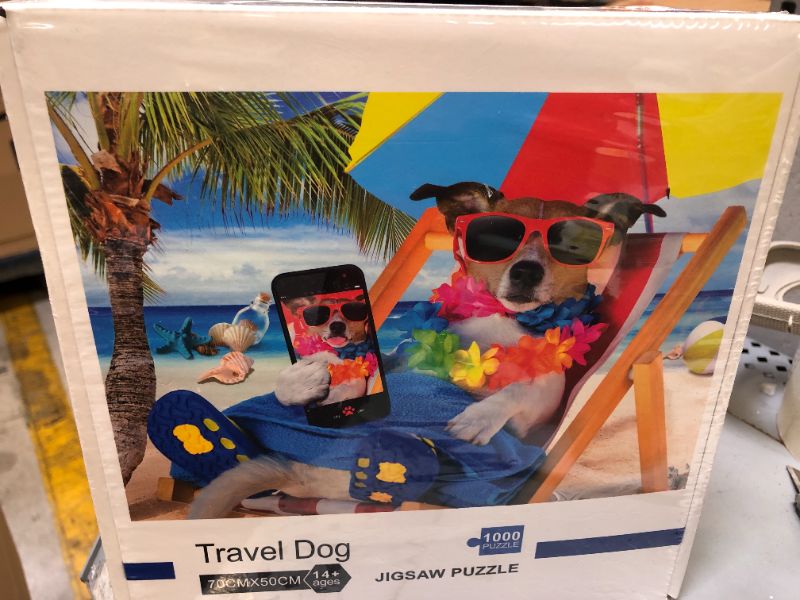 Photo 1 of 2 pack 1000 pieces Jigsaw Puzzle Travel Dog 
