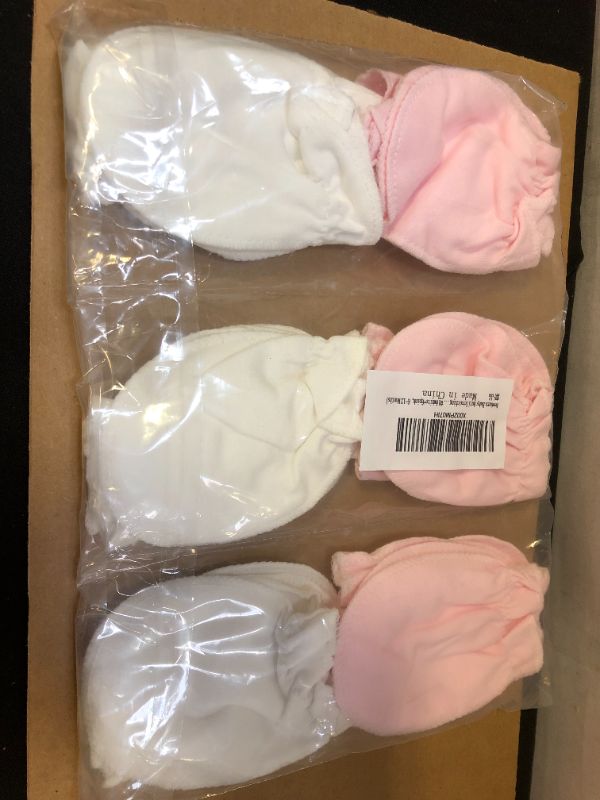 Photo 2 of  Newborn Baby Cotton Gloves No Scratch Mittens For 0-6 Months 
