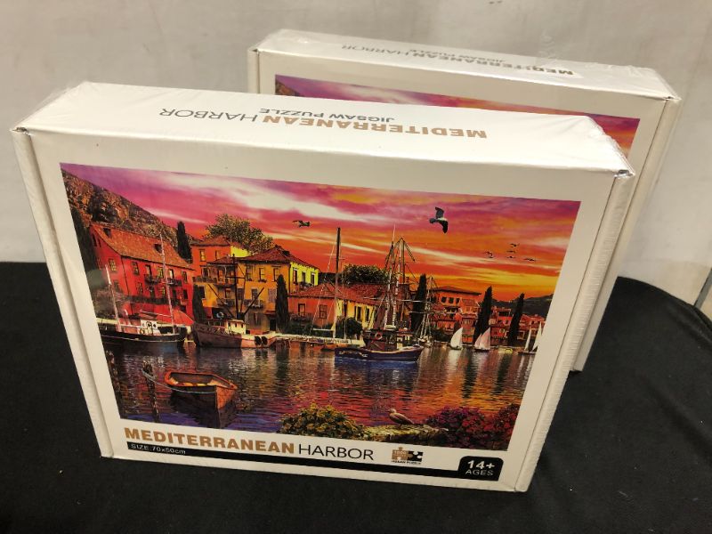 Photo 1 of 2 pack Mediterranean harbor 14+ years old  puzzle  
