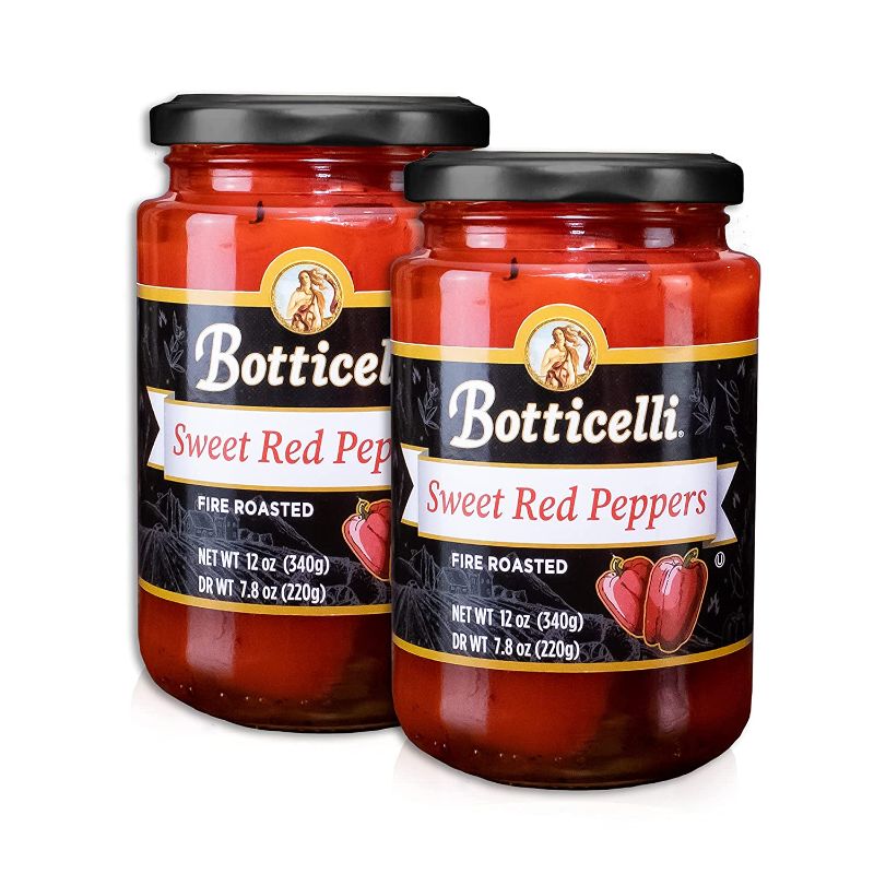 Photo 1 of 2 pack Roasted Red Peppers by Botticelli, 12oz Jars (Pack of 2) - Gluten-Free - Fire Roasted Sweet Red Peppers
