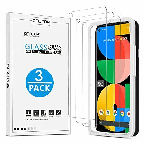 Photo 1 of 12 pcs  OMOTON Screen Protector for Google Pixel 5a 5G Bubble Free Easy Install 3 pack 