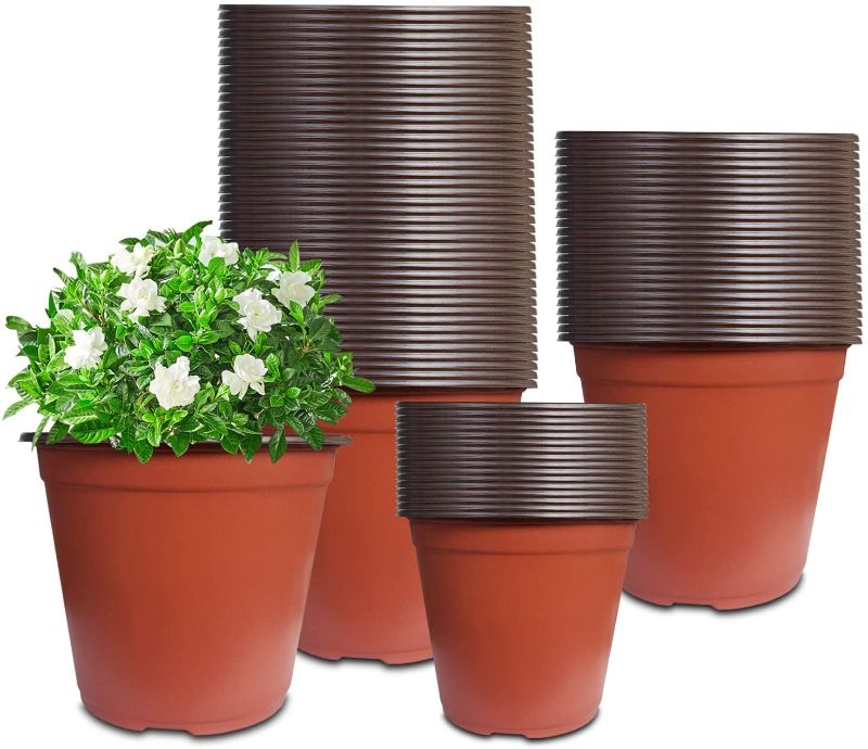 Photo 1 of 80 Pcs 6 Inch Plastic Seedlings Plants Nursery Pots, Planter Nursery Pots Plant Container Suitable for Indoor, Outdoor, Garden,Yard and Park
