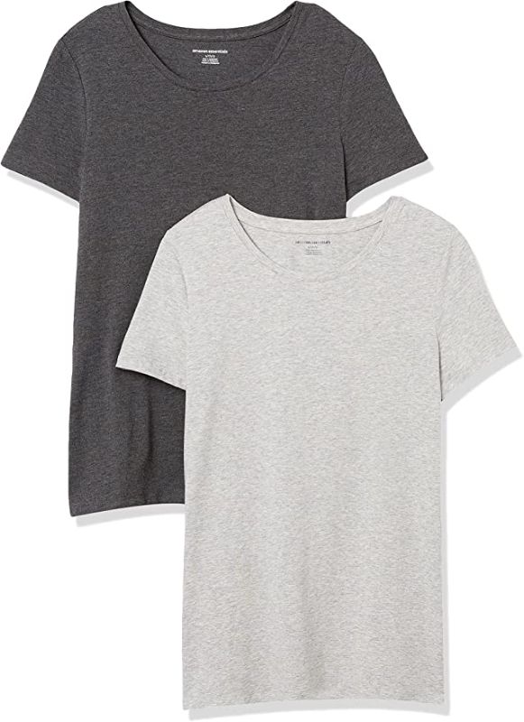 Photo 1 of Amazon Essentials Women's 2-Pack Classic-Fit Short-Sleeve Crewneck T-Shirt, SIZE S