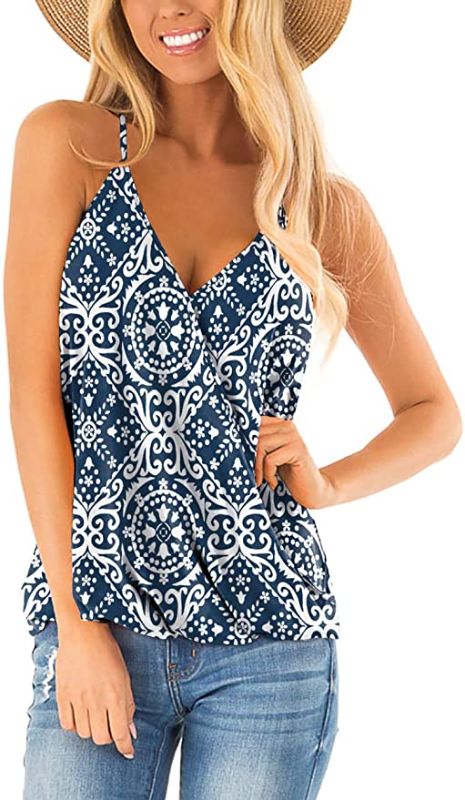 Photo 1 of Aokosor Womens Deep V Neck Wrap Spaghetti Strap Tank Tops Summer Sleeveless Shirts Blouses, SIZE S 