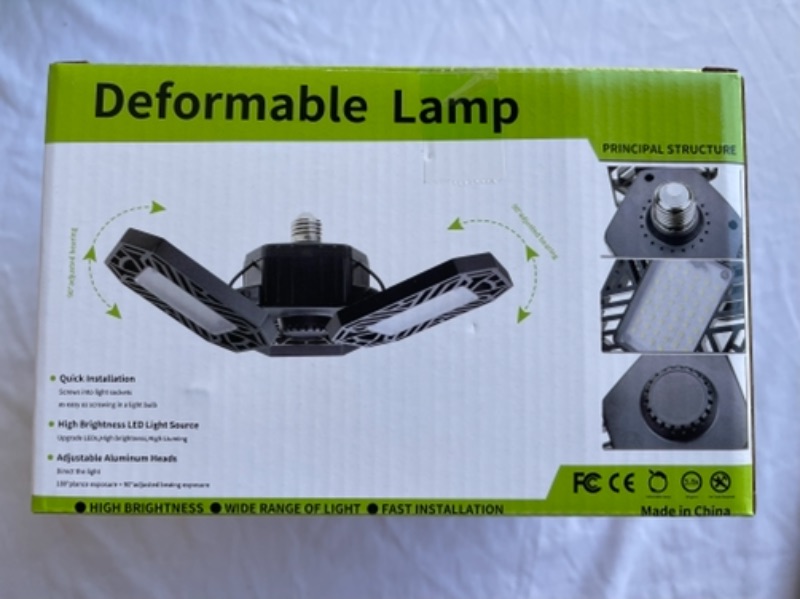 Photo 1 of Garage Light Deformable Garage Ceiling Light 60W E26/E27 Garage Lights Ceiling LED Shop Light with Adjustable Multi-Position Panels Triple Glow Garage Light Bulb for Garage Workshop 6000K 6000LM