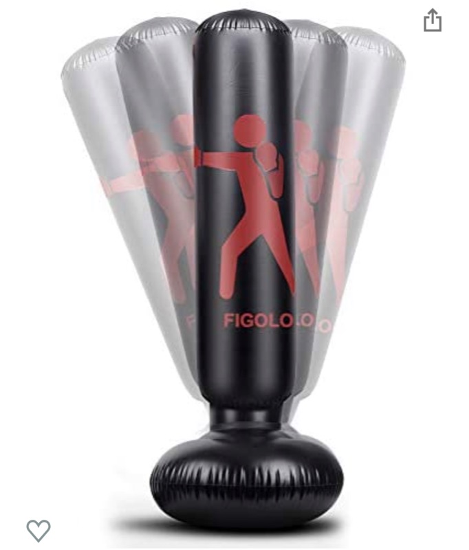 Photo 1 of Yueetc Kids Punching Bag, 63Inch Inflatable Punching Bag Freestanding Boxing Bag Heavy Punching Bag, for Practicing Karate, Taekwondo, MMA, Decompression Fitness Kick Training (Air Pump Included)