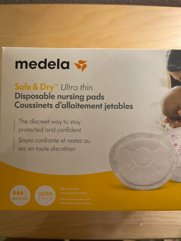 Photo 2 of 4.5 out of 5 stars  13,483 Reviews
Medela Safe & Dry Ultra Thin Disposable Nursing Pads, 120 Count Breast Pads for Breastfeeding, Leakproof Design, Slender and Contoured for Optimal Fit and Discretion