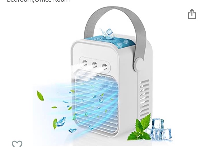 Photo 1 of JORAIR Portable Air Conditioner Fan,3 Steam Outlet Personal Air Cooler Misting Fan, 3 Wind Speeds Mini Air Cooling Fan for Home, Bedroom,Office Room