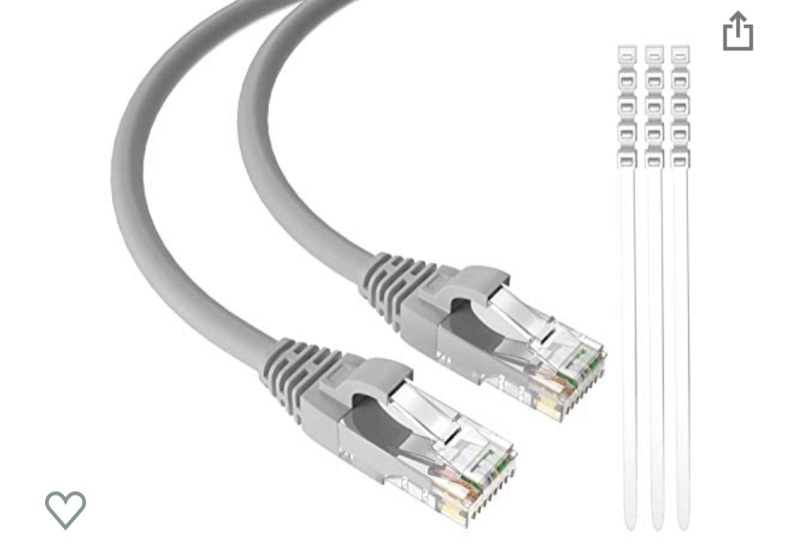 Photo 1 of Cat6 Ethernet Cable 40 Feet/Grey, Adoreen Patch Cable(25ft to 250ft),Cat 6 High Speed Network LAN UTP RJ45 Internet Cable,Ether Cable with 15 pcs Ties-40ft(12.2m)
