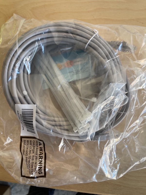 Photo 2 of Cat6 Ethernet Cable 40 Feet/Grey, Adoreen Patch Cable(25ft to 250ft),Cat 6 High Speed Network LAN UTP RJ45 Internet Cable,Ether Cable with 15 pcs Ties-40ft(12.2m)