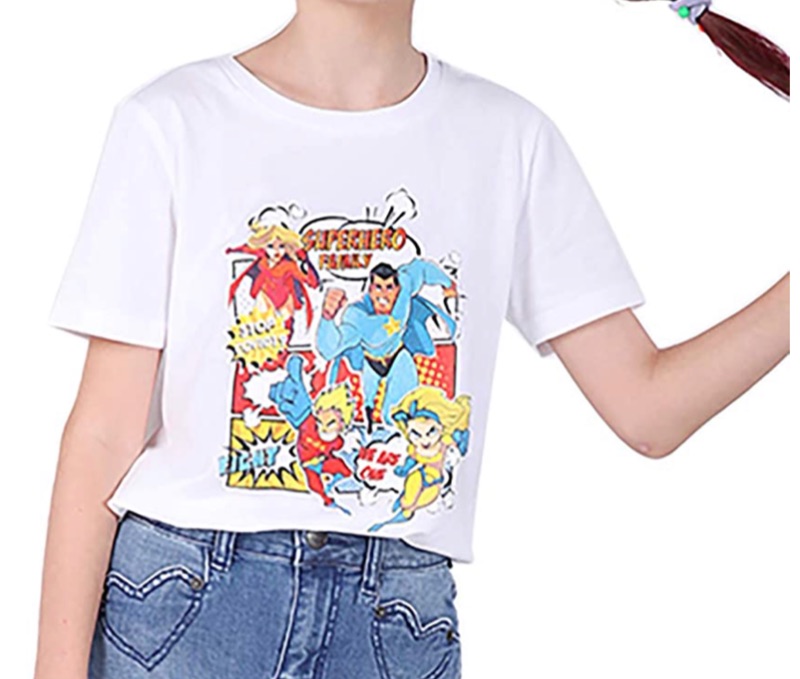 Photo 1 of M.D.K Short Sleeves Super Hero Cartoon Graphic Print Family T-Shirt 6-7years 