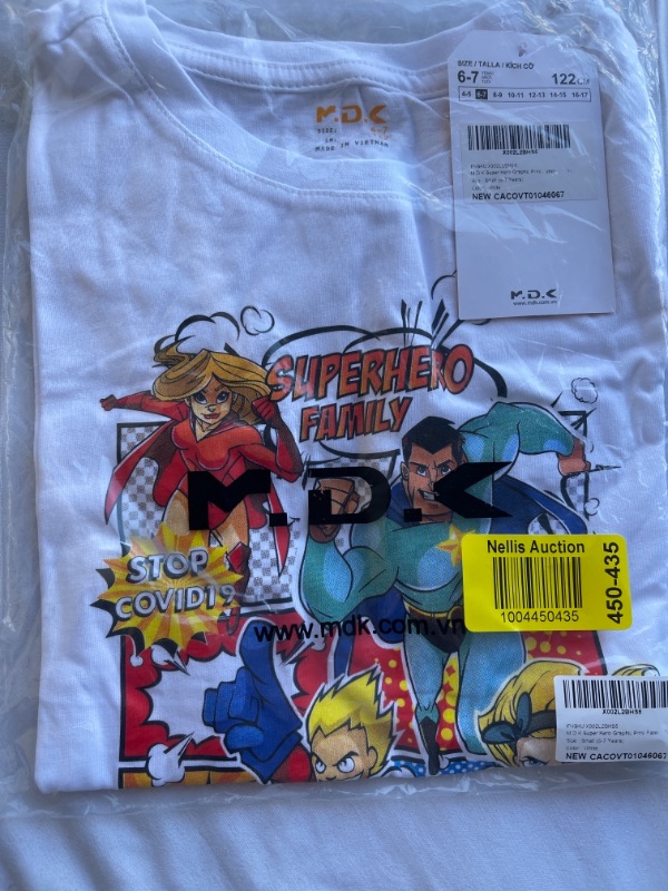 Photo 2 of M.D.K Short Sleeves Super Hero Cartoon Graphic Print Family T-Shirt 6-7years 