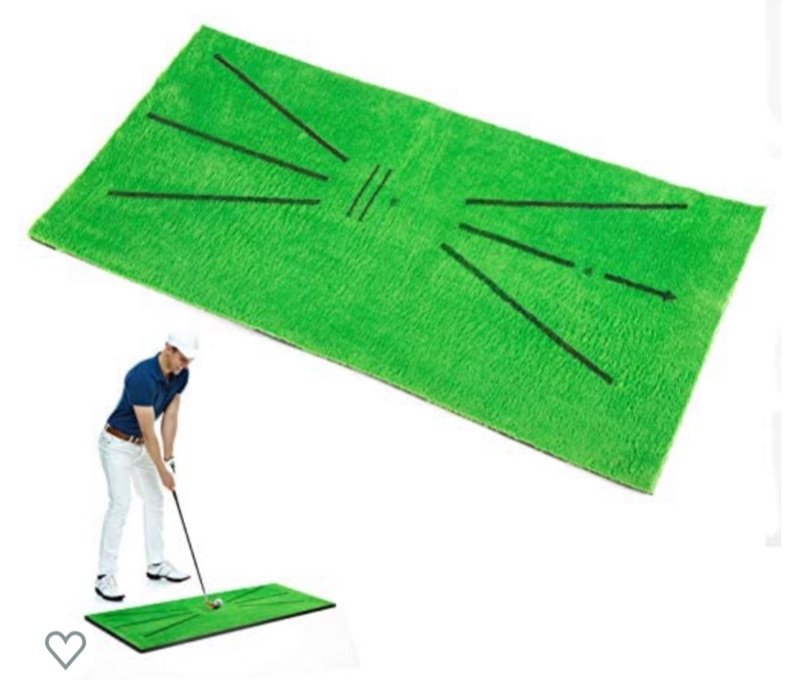 Photo 1 of PAMASE 12"×24" Thickened Golf Training Mat- Mini Golf Practice Putting Aid Rug Portable Golf Hitting Artificial Turf Mat for Men Women Kids Home Office Outdoor Use Swing Detection Batting Games