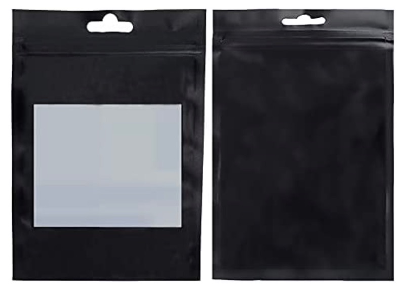 Photo 1 of 
Daarcin 100pcs 3x5in/8x13cm Smell Proof Bags Resealable Mylar Bags Flat Ziplock Bag with Clear Window for Food Jewelry Electronics Storage(100pcs 3x5in/8x13cm, Black