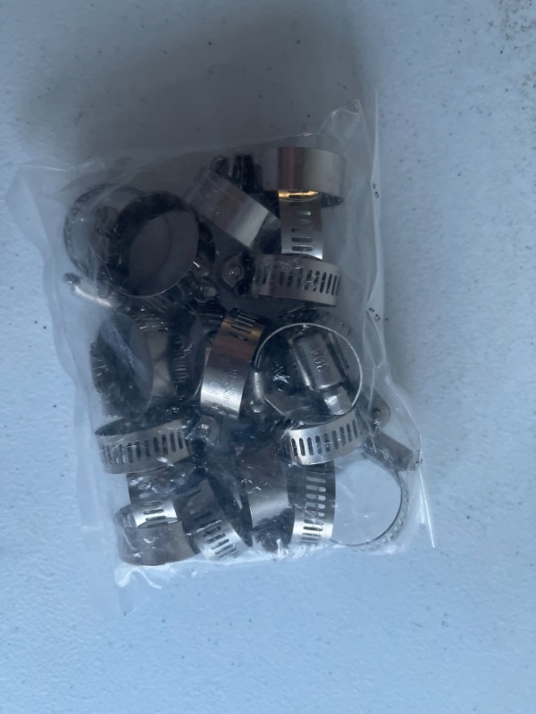 Photo 2 of 20pcs Small Water Hose Clamp Stainless Steel, Adjustable Clamping Range 18-32mm, Worm Gear Hose Duct Clamp for Dryer Pipe, Plumbing, Automotive and Mechanical Application