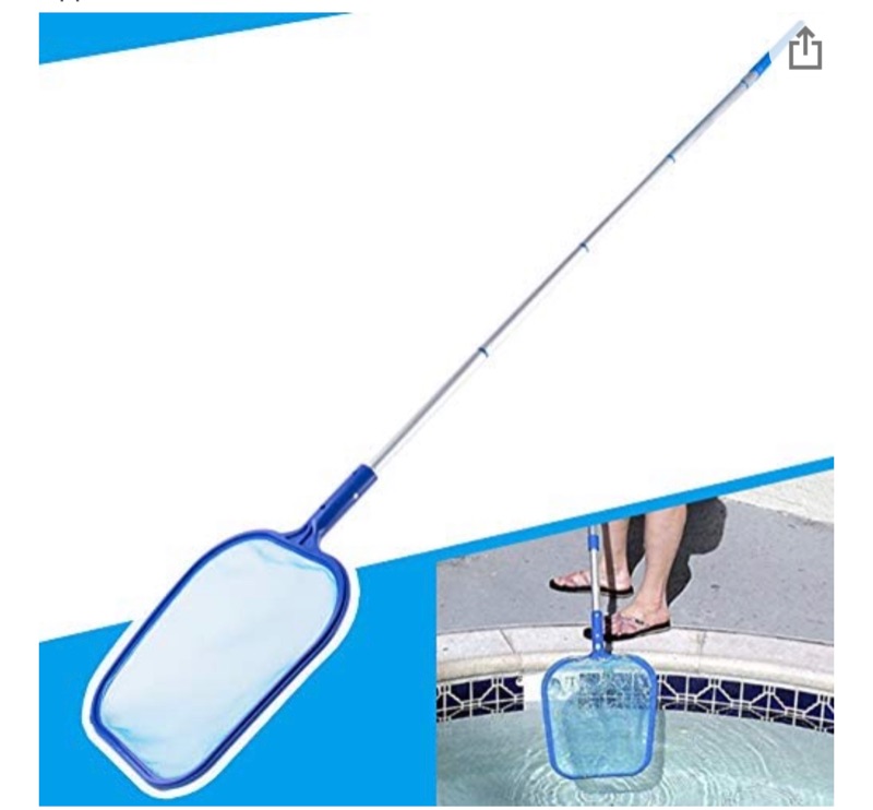 Photo 1 of Anothera 48" Pool Skimmer Net Adjustable Aluminum Telescopic Pole Swimming Leaf Rake Net for Spa Pond Pool?Pool Cleaner Supplies